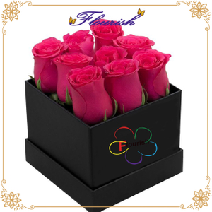Scatola di carta del fiore di rosa del cartone rigido a forma di cuore quadrato di prezzi all'ingrosso